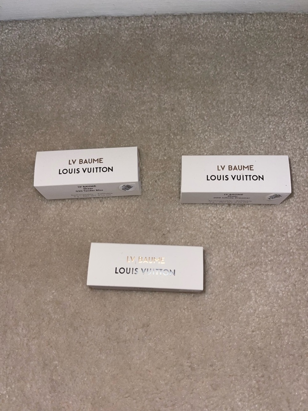 Louis Vuitton Baume Lip Balm White and Gold Packaging